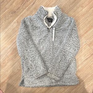 Gray Sherpa Quarter-Zip Pullover